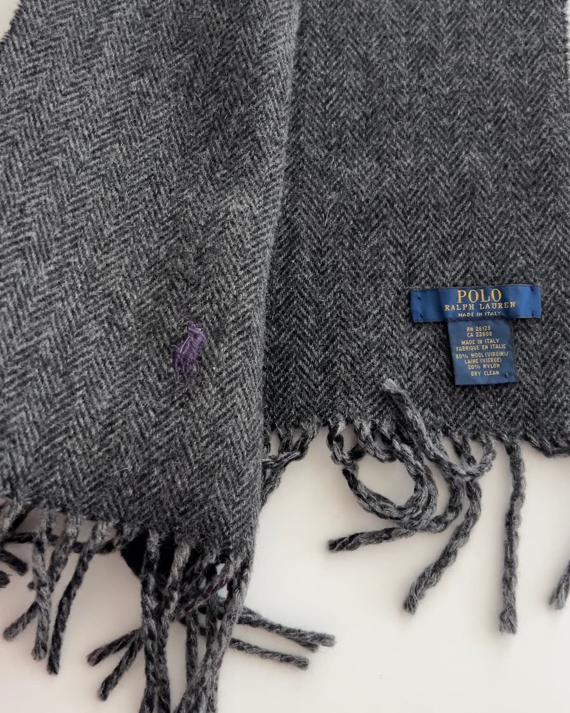폴로 랄프로렌 빅체크 헤링본 울 혼방 리버시블 머플러 상품이미지4