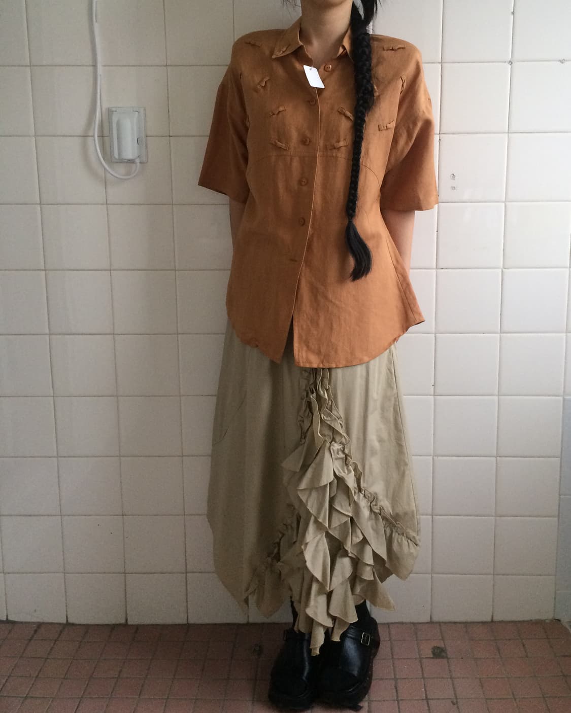 Ribbon pattern shirt 상품이미지1