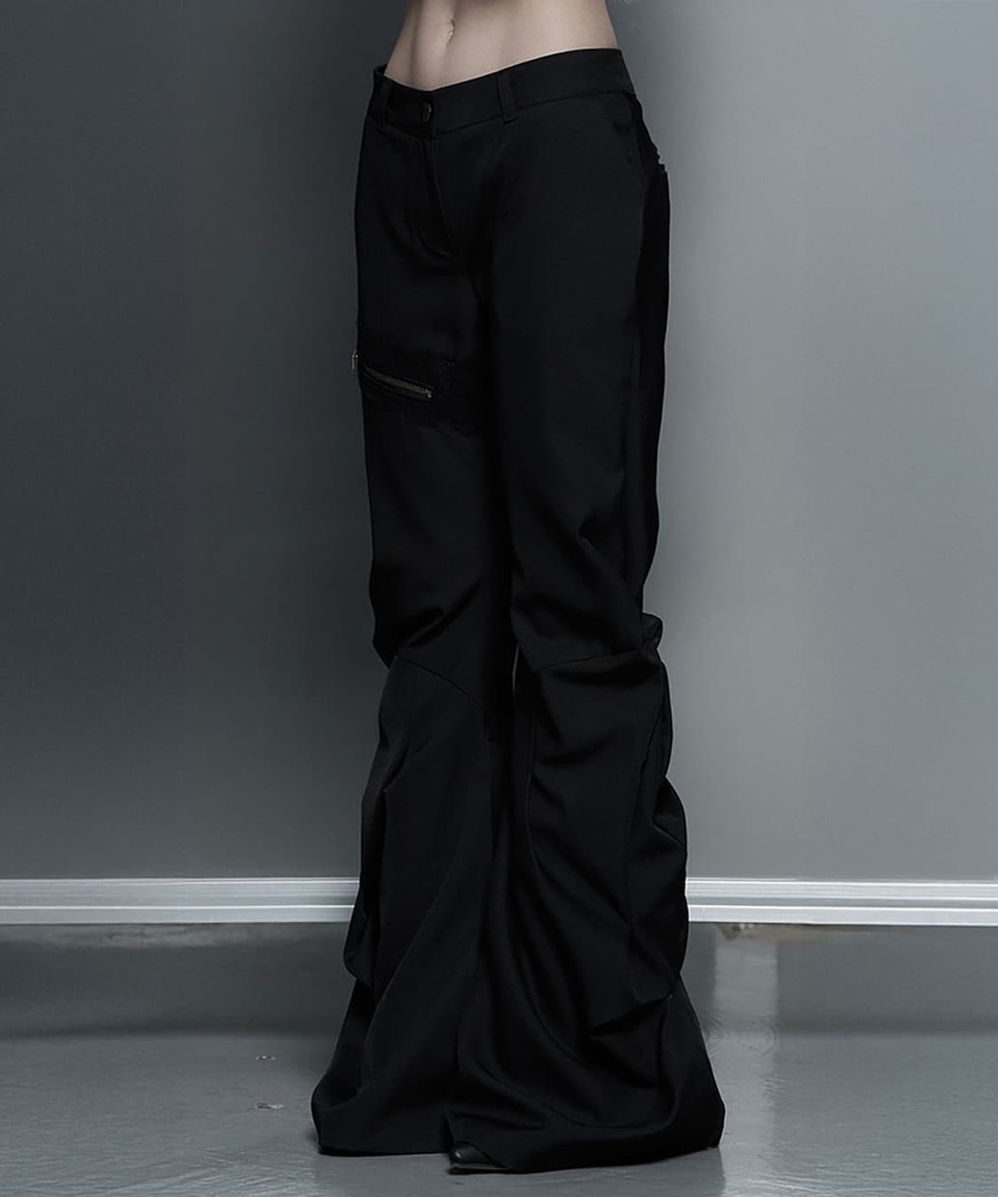 에트오소메 Side Double Lace-Up Bootcut Slacks 상품이미지2