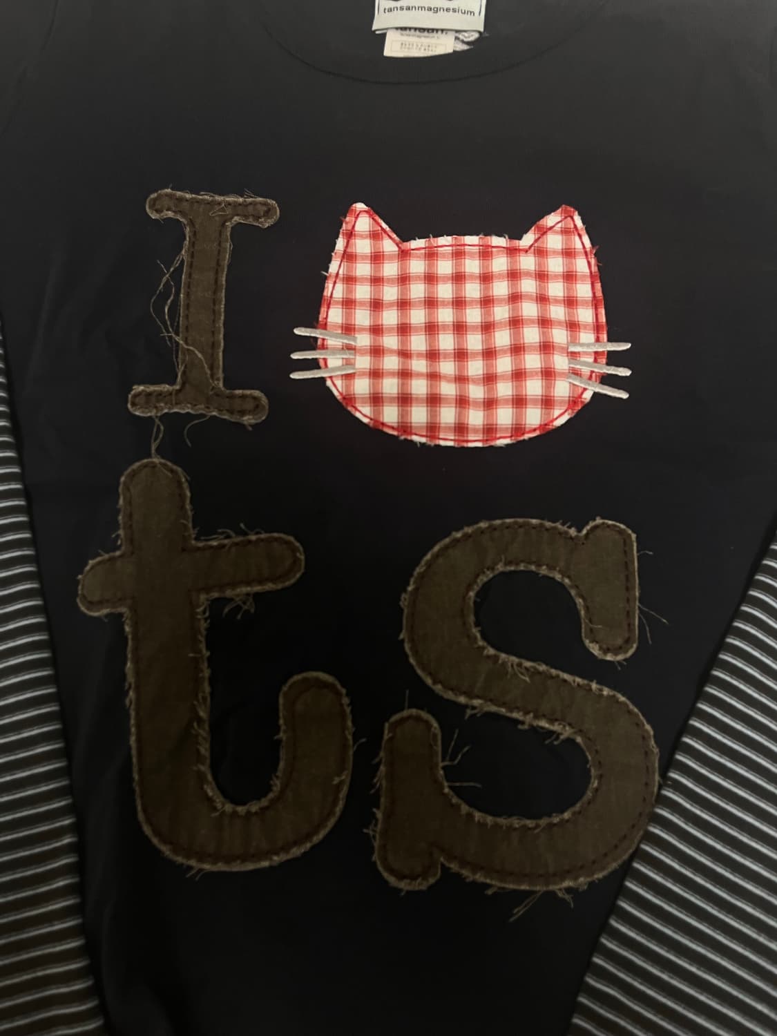 주영X탄산 고양이 레이어드 롱슬리브 (네이비) 상품이미지3