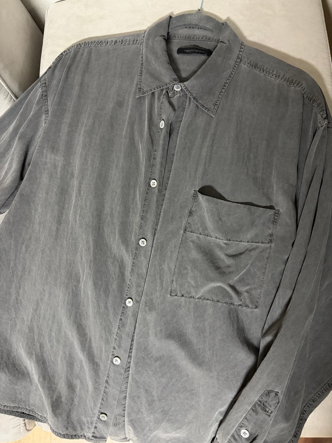 해칭룸 크롭셔츠 다잉 차콜 상품이미지1