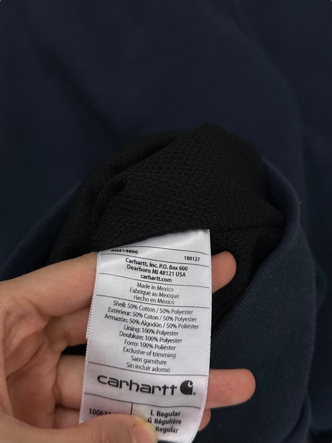 칼하트 써멀 후드집업 네이비 (L~3XL) 상품이미지8