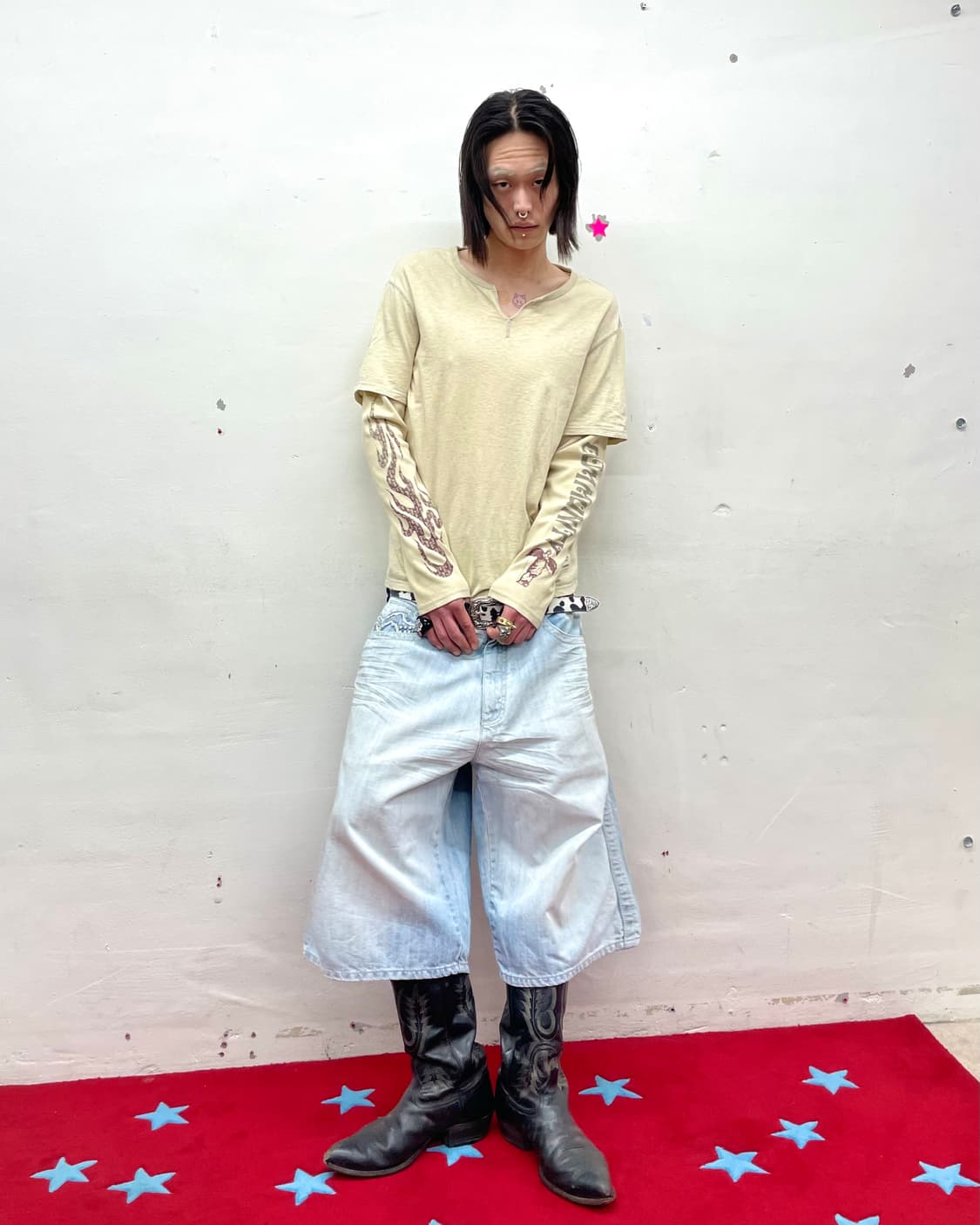 Pelle light blue Bermuda pants  상품이미지4