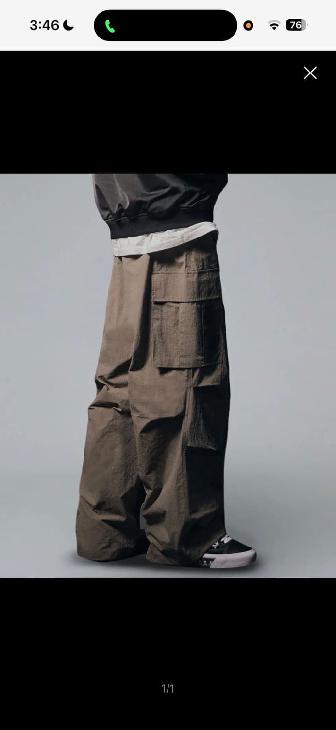 Parachute Nylon Cargo Pants - Light Khak 상품이미지1