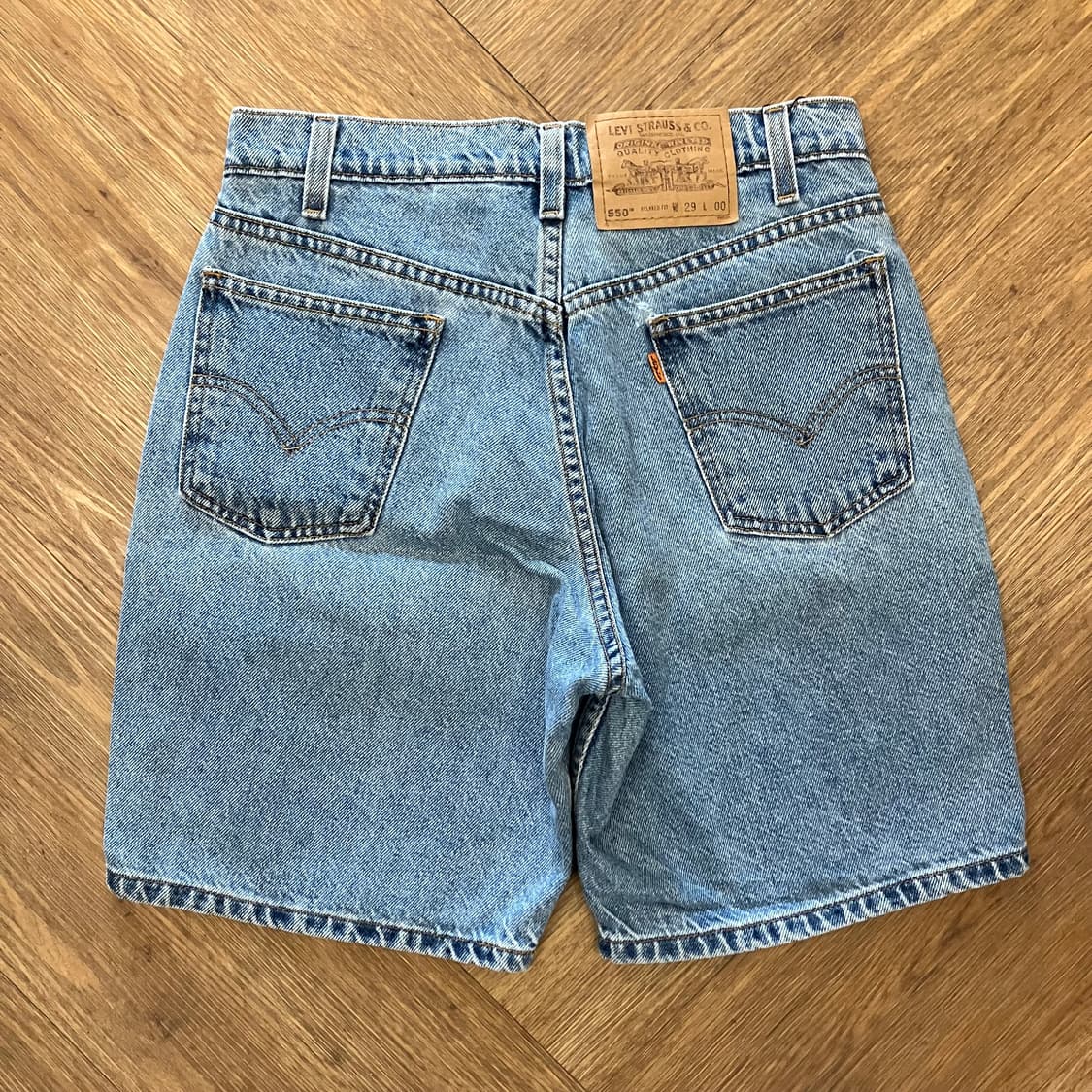 N310 90s 리바이스 550 데님 쇼츠 반바지 오렌지탭 상품이미지3