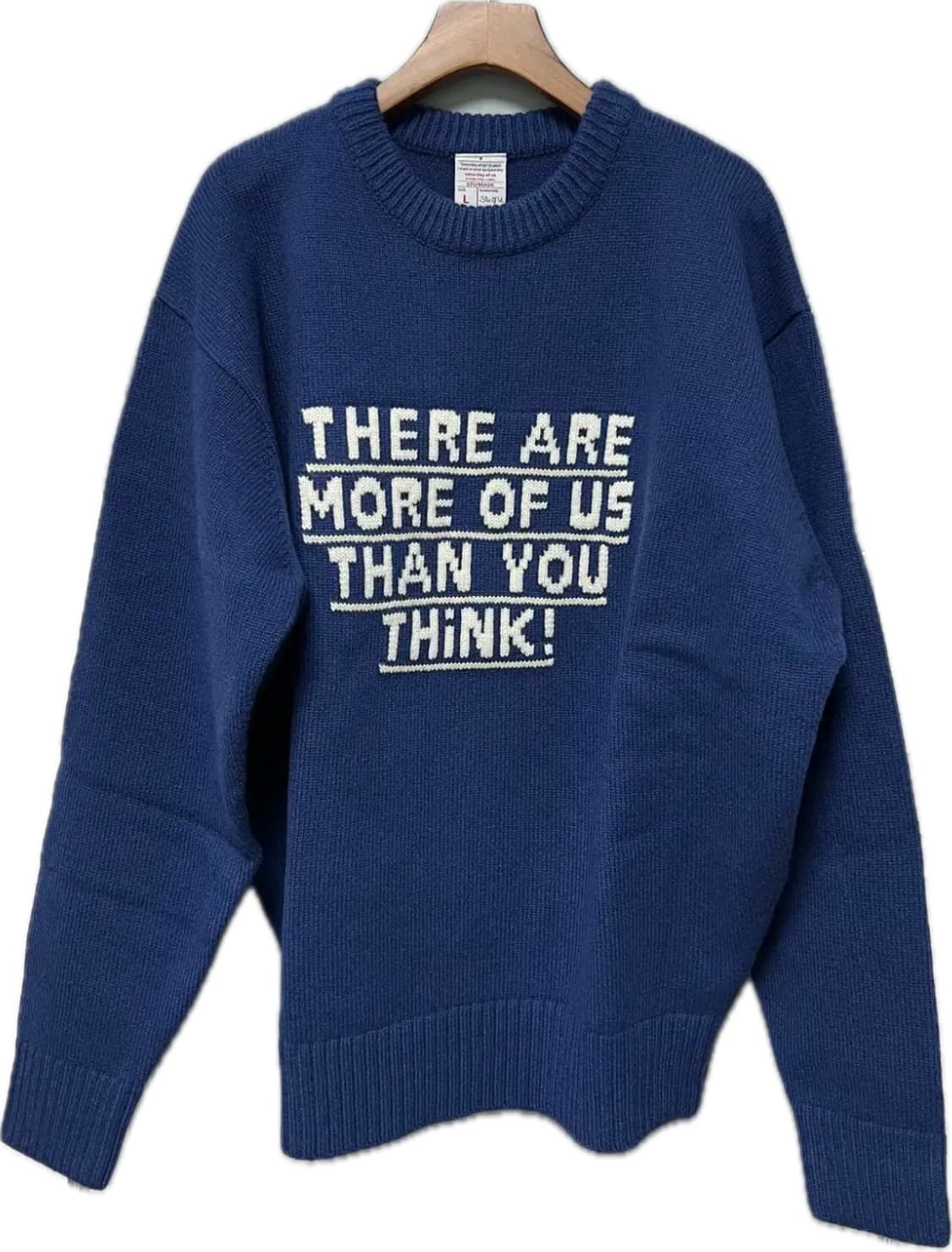 [L]23FW STU Lettering Printing Kint Blue 상품이미지2