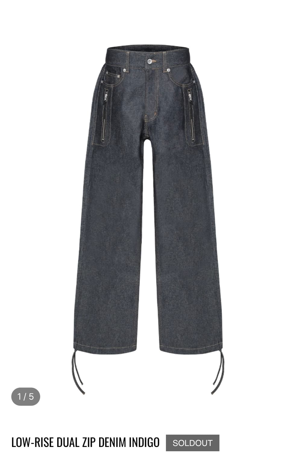 [새상품] MJD 로우 라이즈 듀얼 집 데님 인디고 M 상품이미지1