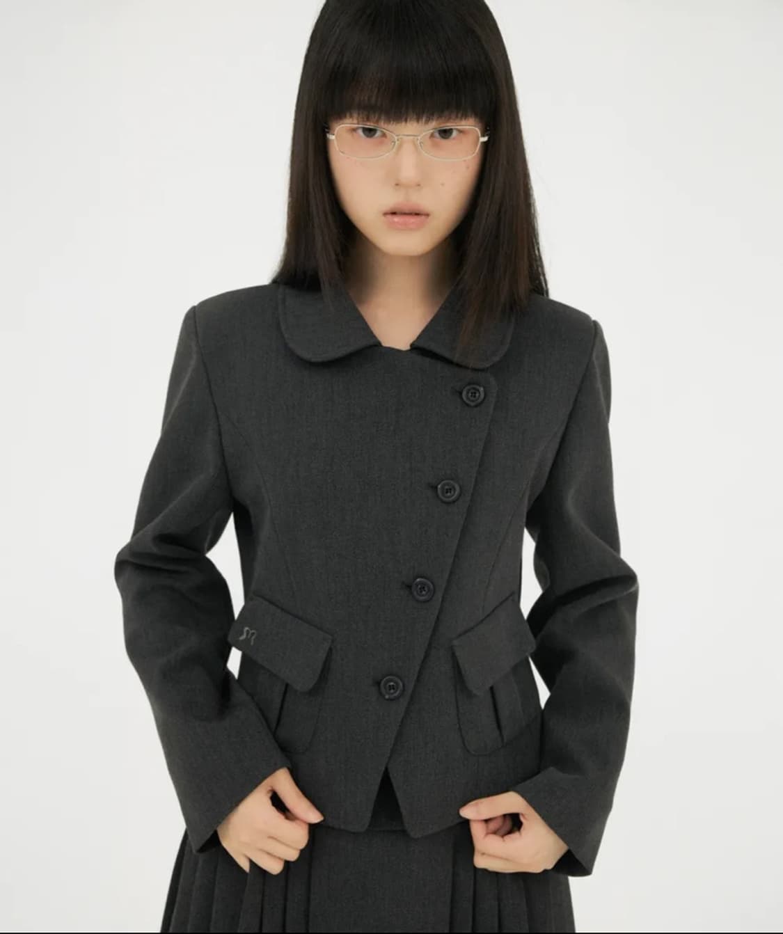 미레코 diagonal JK 차콜 자켓  상품이미지1