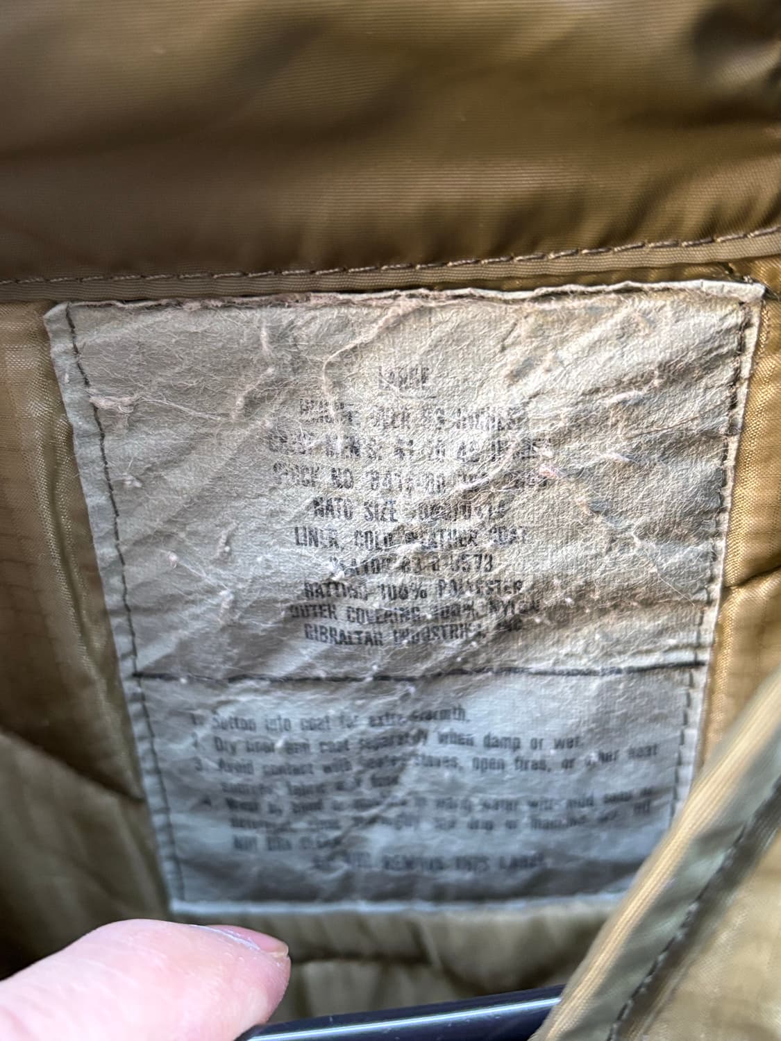 미군 오리지널 m65라이너 (깔깔이) 상품이미지4