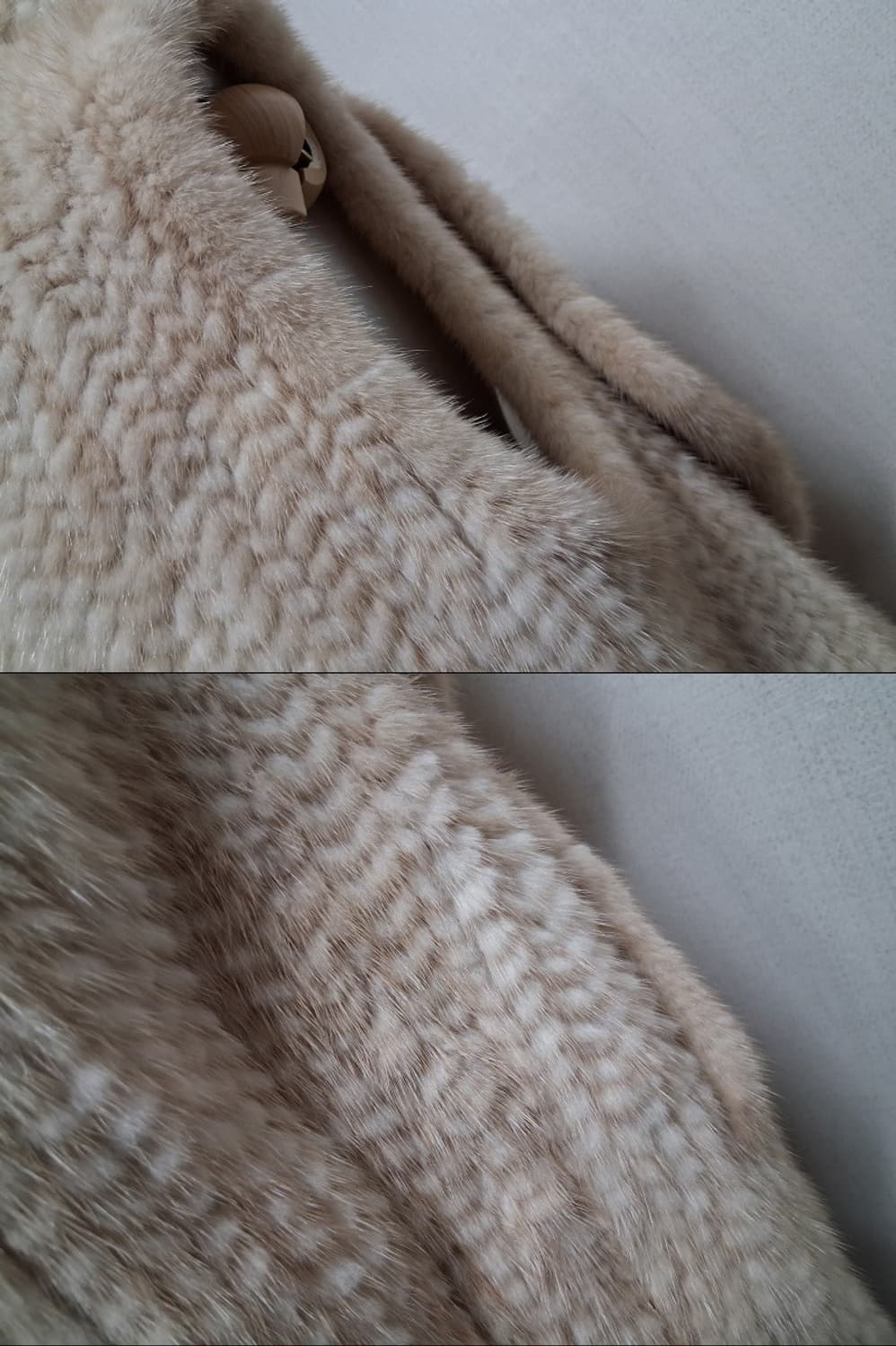 천연 밍크 조끼 베이지  니팅 밍크 베스트 하프 66 77까지 상품이미지7