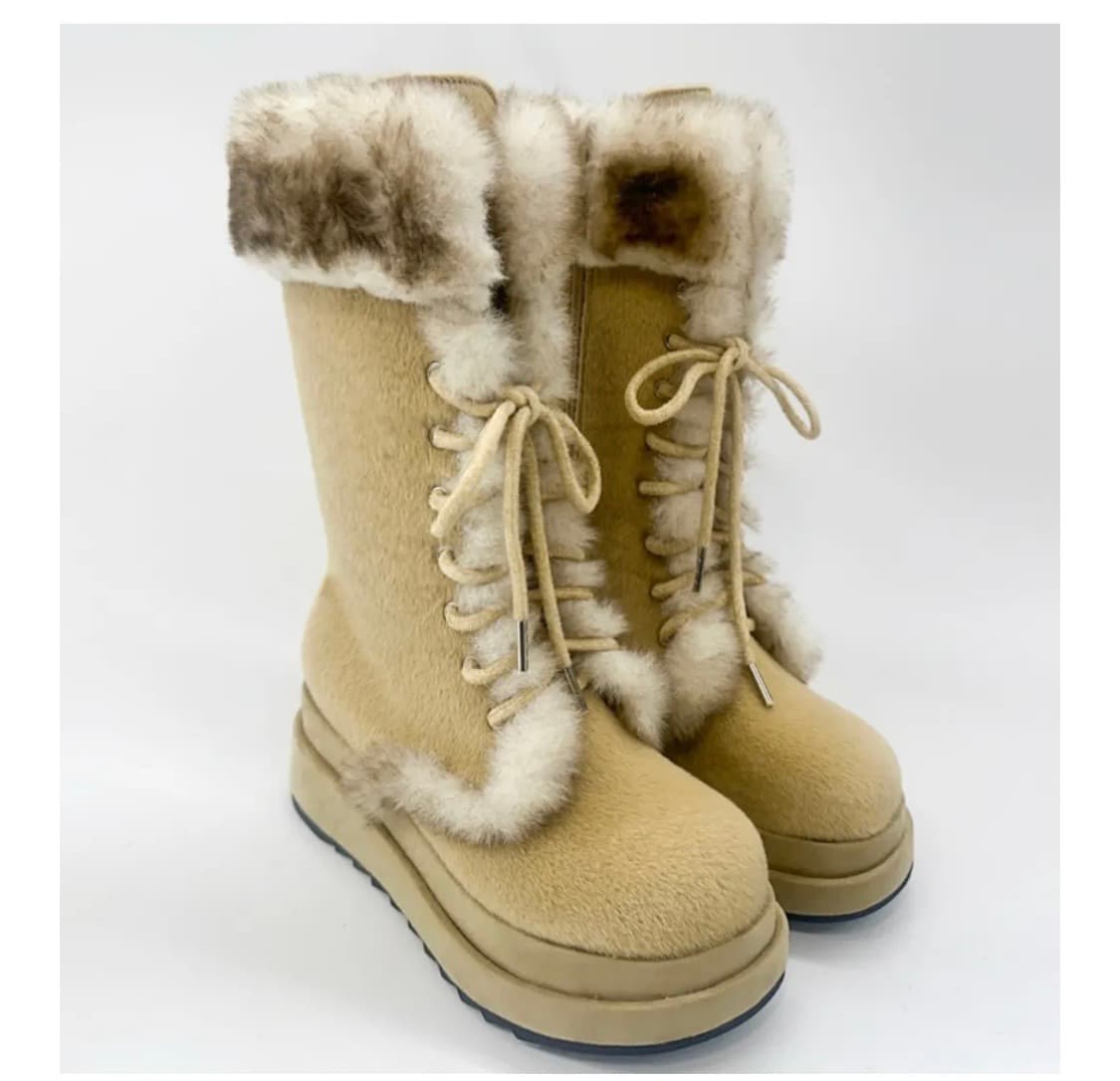 루루서울 Sugar Fur Boots (Beige) 상품이미지1