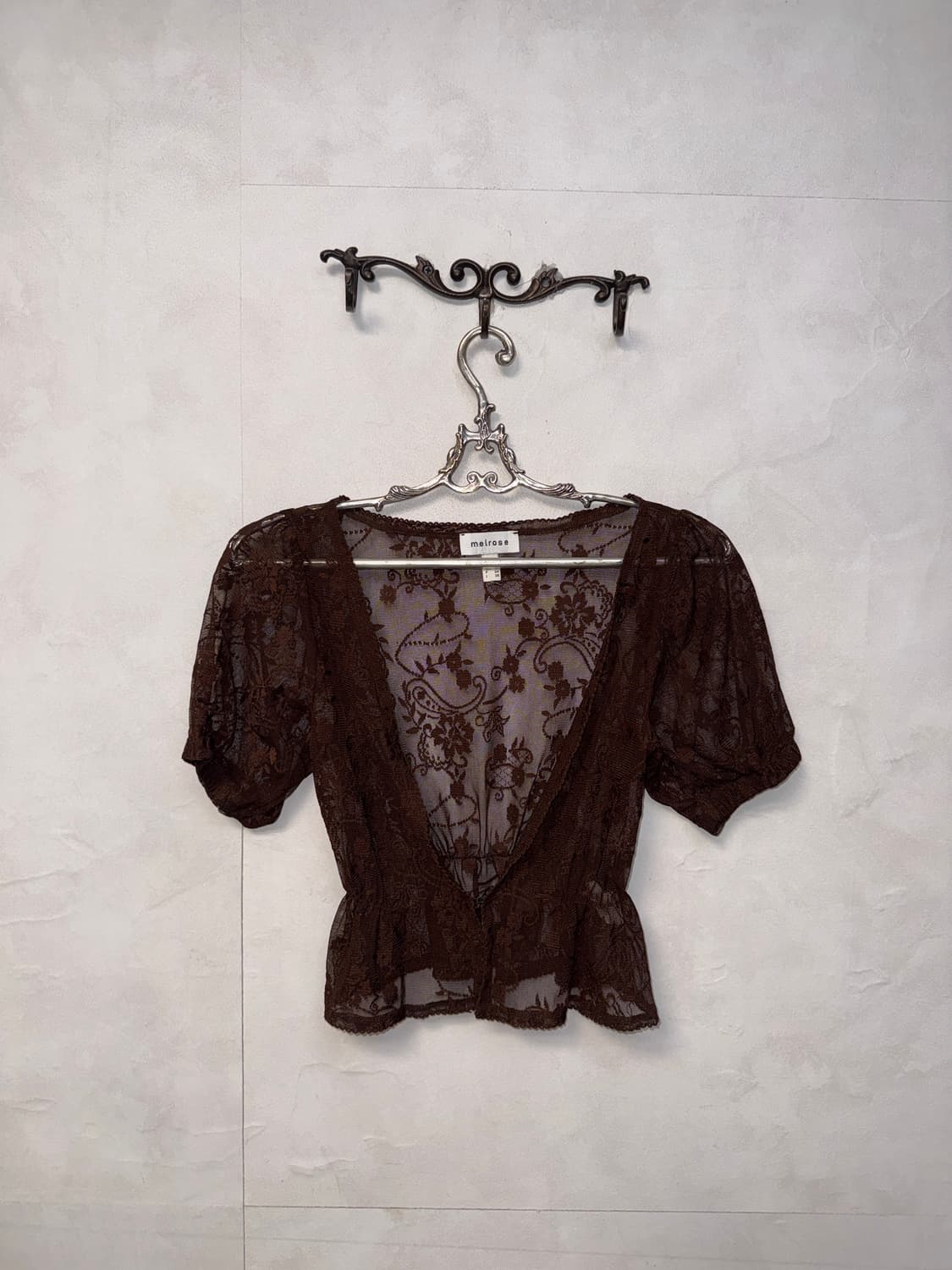 Melrose dark brown ethnic floral 가디건 상품이미지3