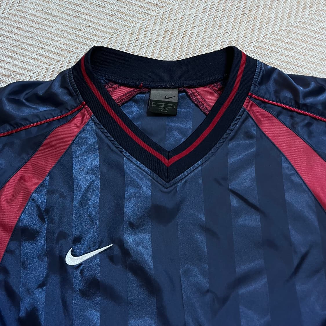 [정품] 나이키 네이비 스트라이프 스우시 블록코어 긴팔티 [ L ] 상품이미지3