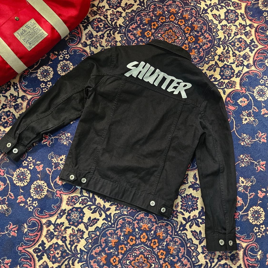 셔터 블랙 데님 트러커 자켓 M size 상품이미지4
