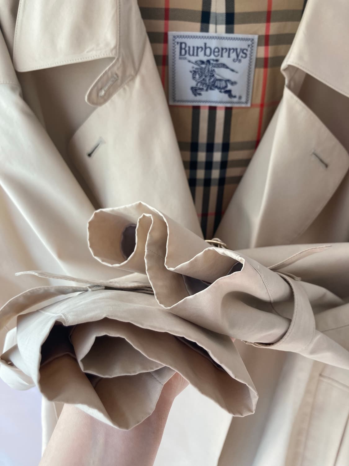 정품) 버버리 클래식 여성 트렌치 코트 베이지 상품이미지5