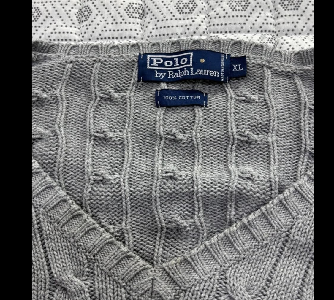 폴로 랄프로렌 케이블 니트 XL 회색 상품이미지5