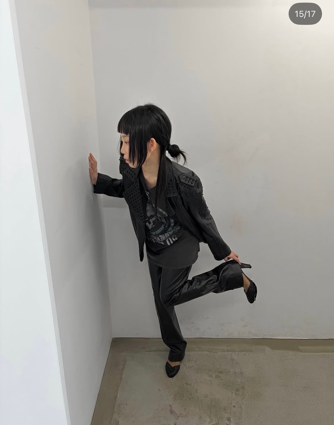 아야즈 리얼 레더 슬림 팬츠 상품이미지3