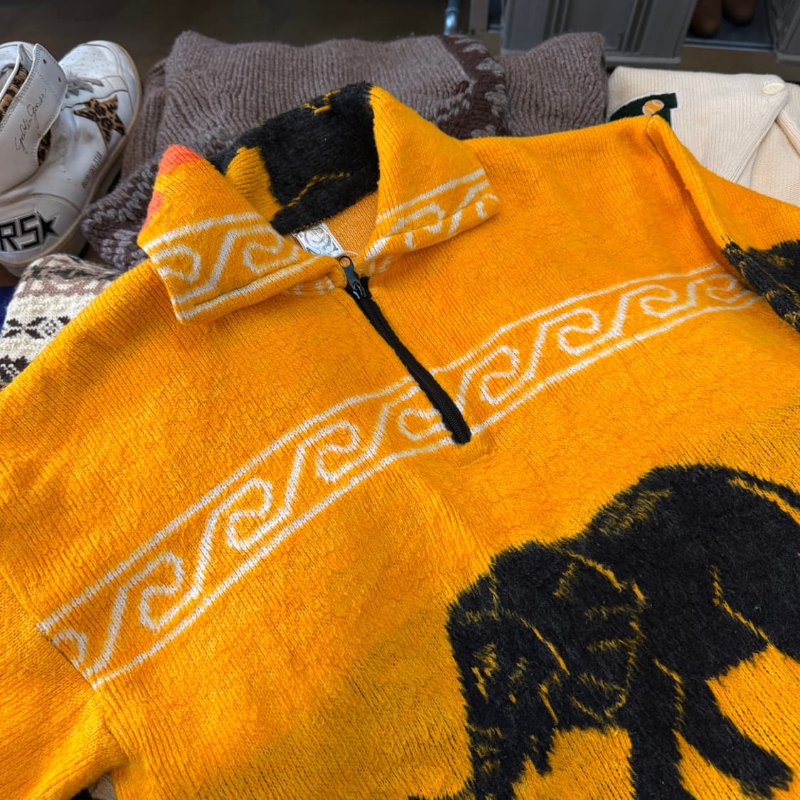 YARINA 에스닉 울 코끼리 아노락 반집업 상품이미지2