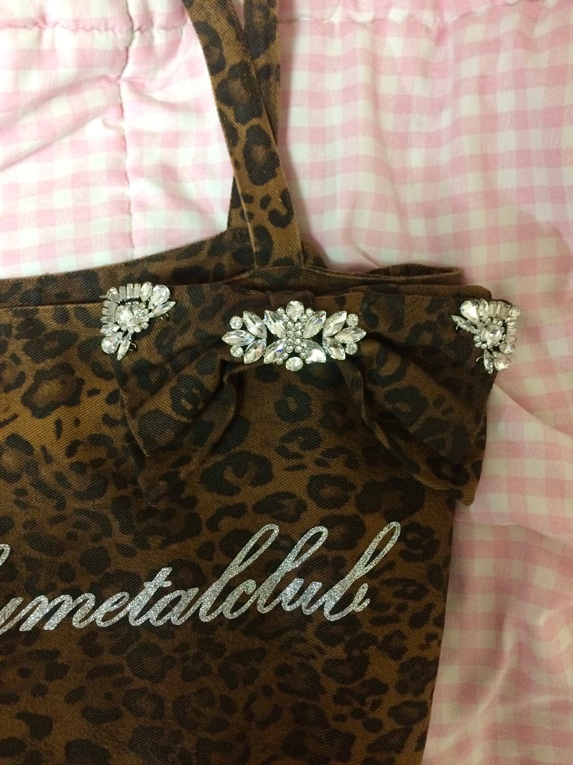 베이비메탈클럽 쥬얼 레오파드 리본 백 베메클 상품이미지3