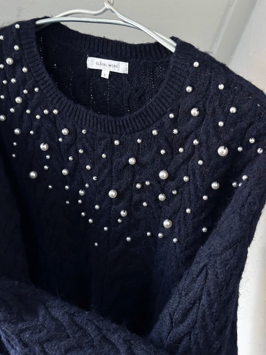 Middle gauge cable knitted beads knit to 상품이미지2