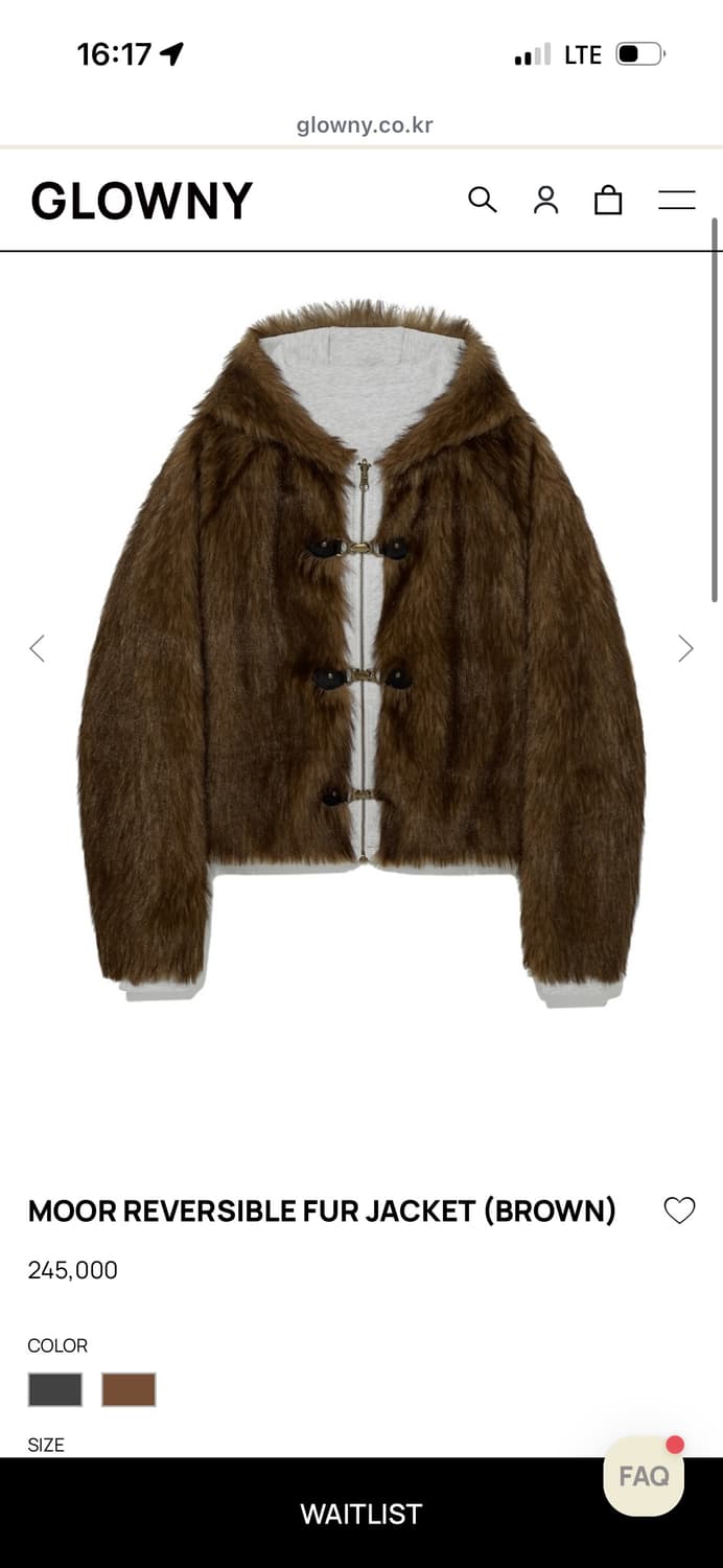 새상품) 글로니 무어 리버서블 퍼자켓M 상품이미지2