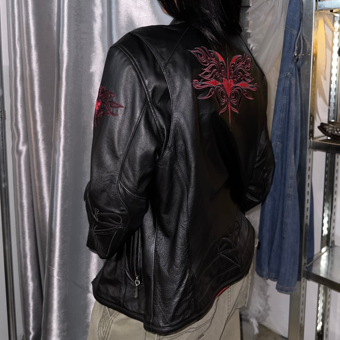 2005년 y2k 할리데이비슨 하트 가죽자켓 상품이미지9