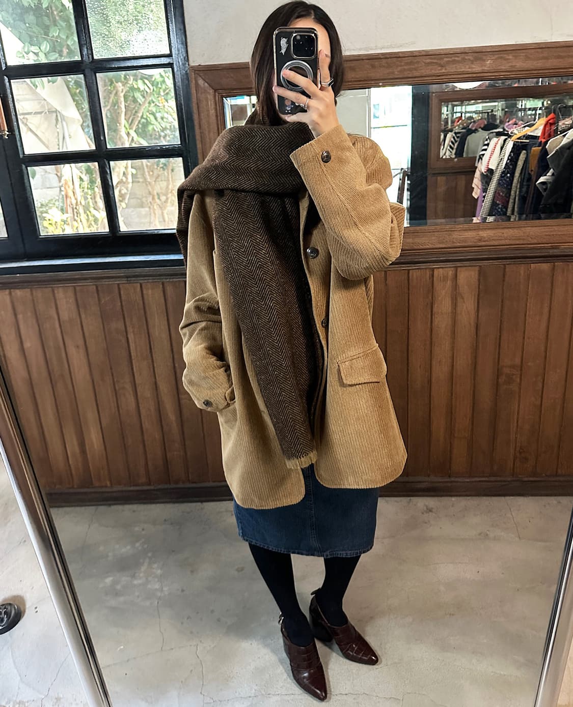 LOWRYS FARM harringbone pattern meffler 상품이미지4