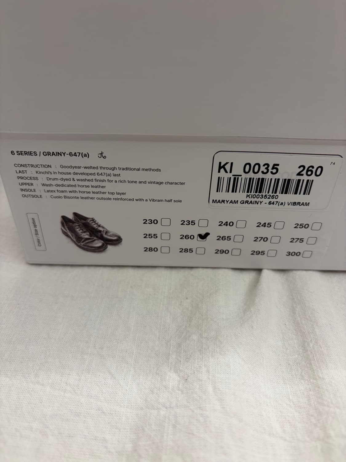킨치/647 더비 고어텍스 블랙/260 새상품 상품이미지6