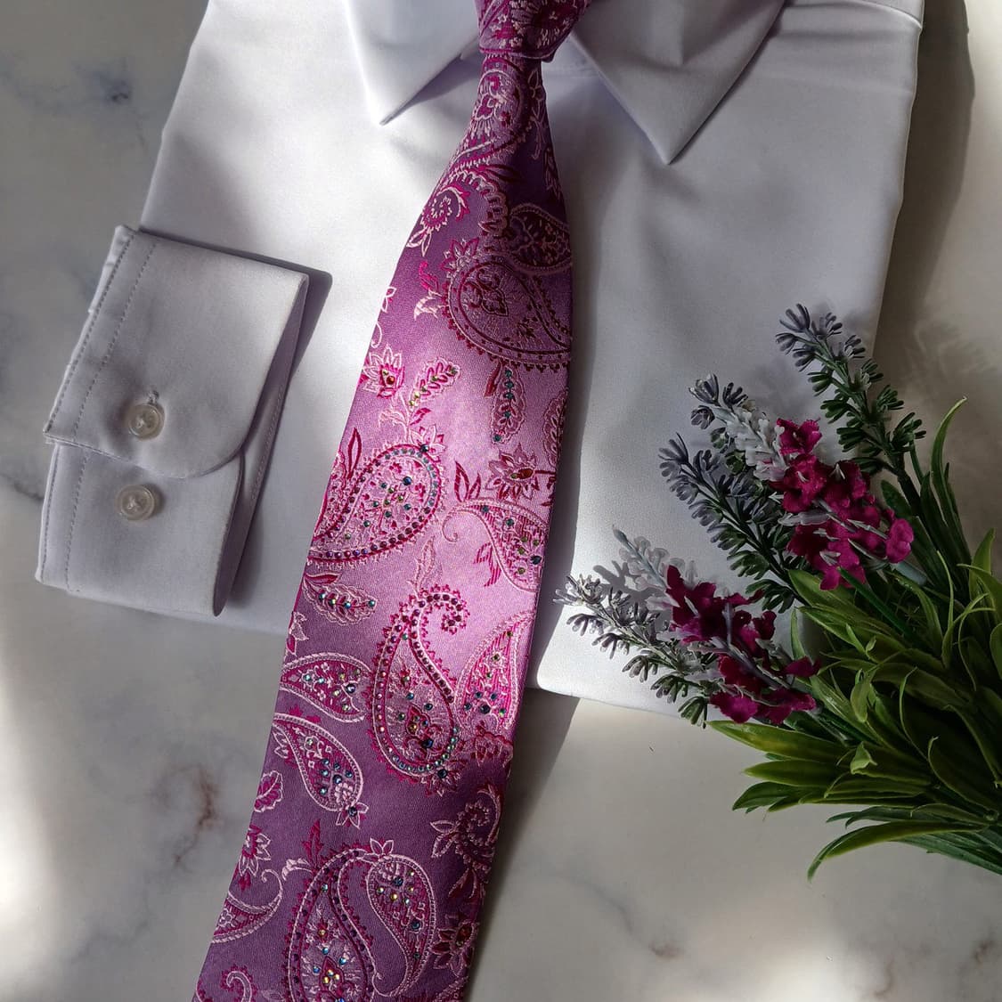 밀라숀 실크 페이즐리 자수 패턴 넥타이 9.1cm A+등급 A19862 상품이미지6