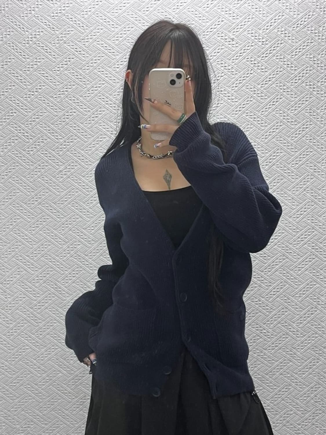 라코스테 모던시크 캐주얼 브이넥 버튼 가디건 S C07810 상품이미지1