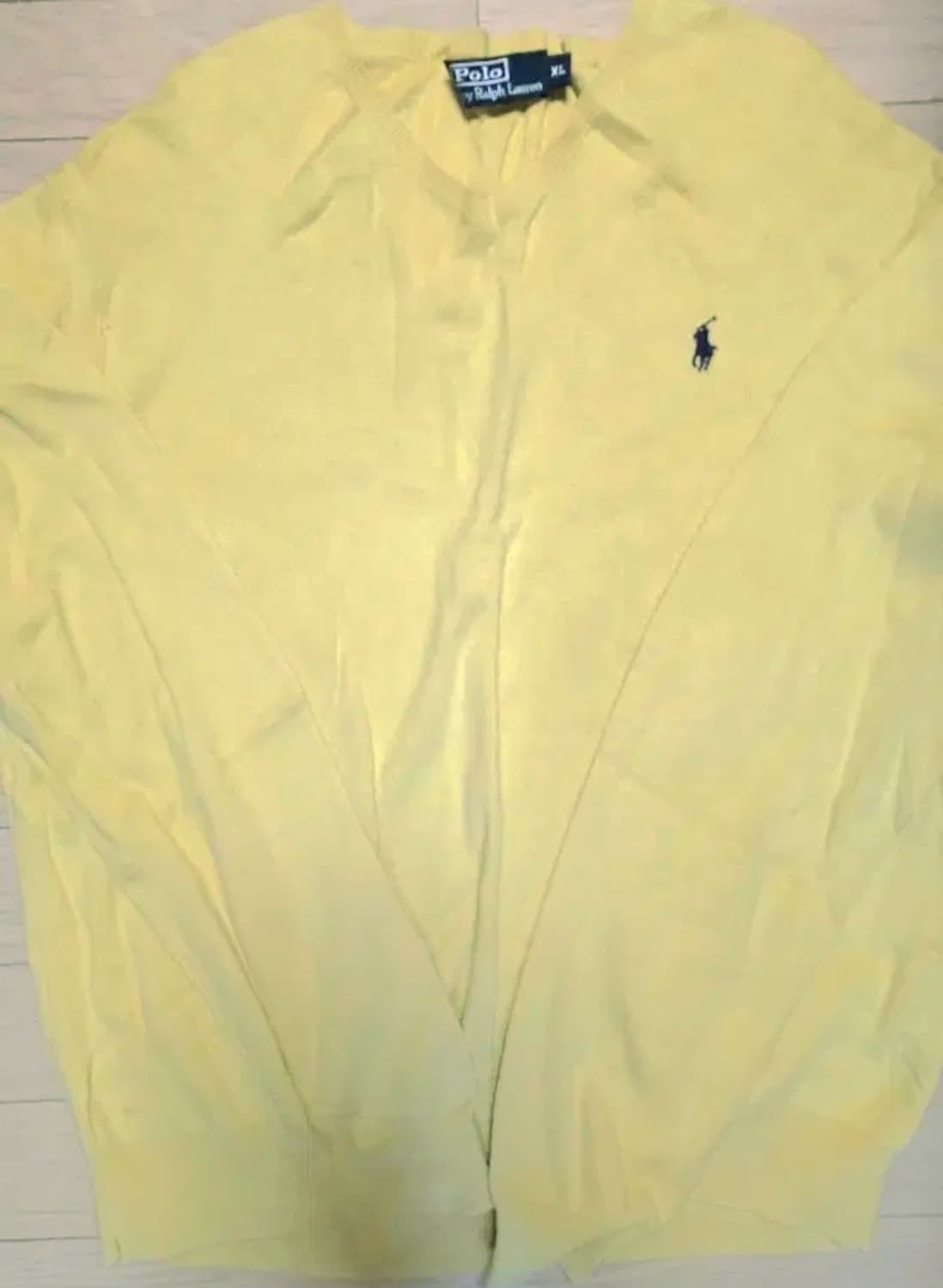 폴로 랄프로렌 옐로우 브이넥 니트 XL 상품이미지1