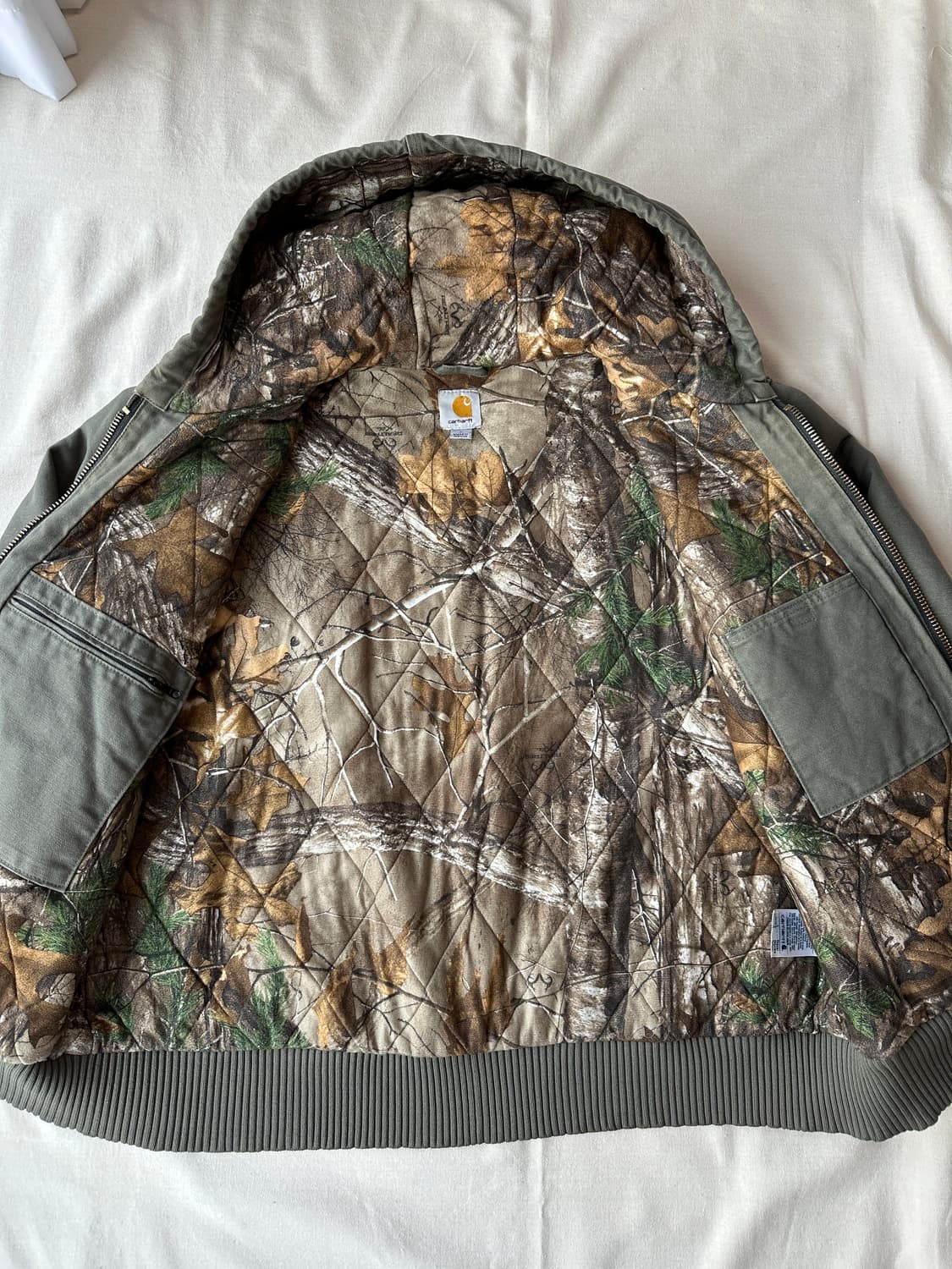 칼하트 액티브 후드 자켓 올리브그린 카모 L 상품이미지5