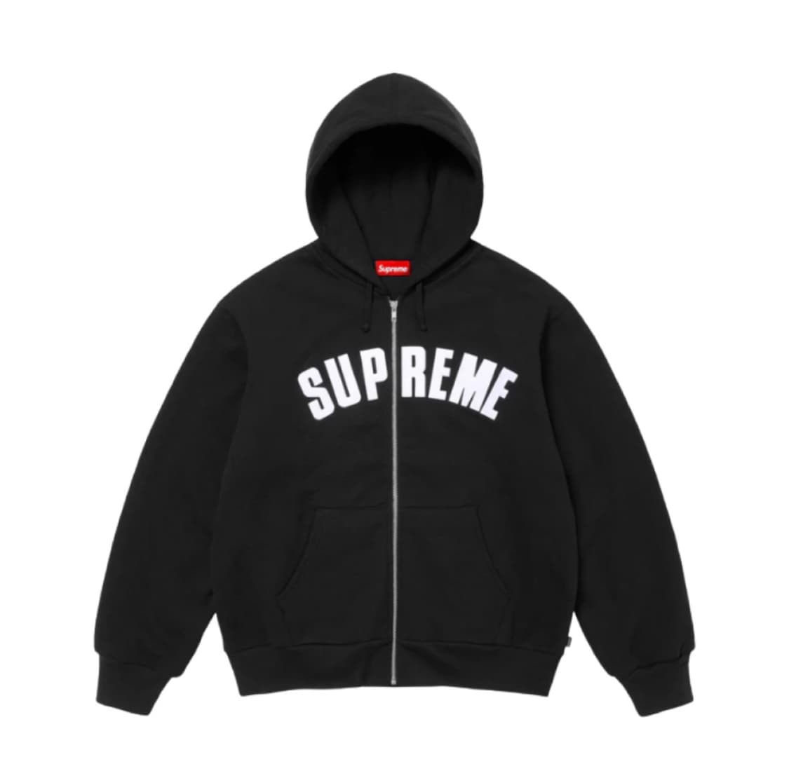 [L] 슈프림 아크 써멀 라인드 집업 후드 스웨트 셔츠 블랙 24FW 상품이미지1