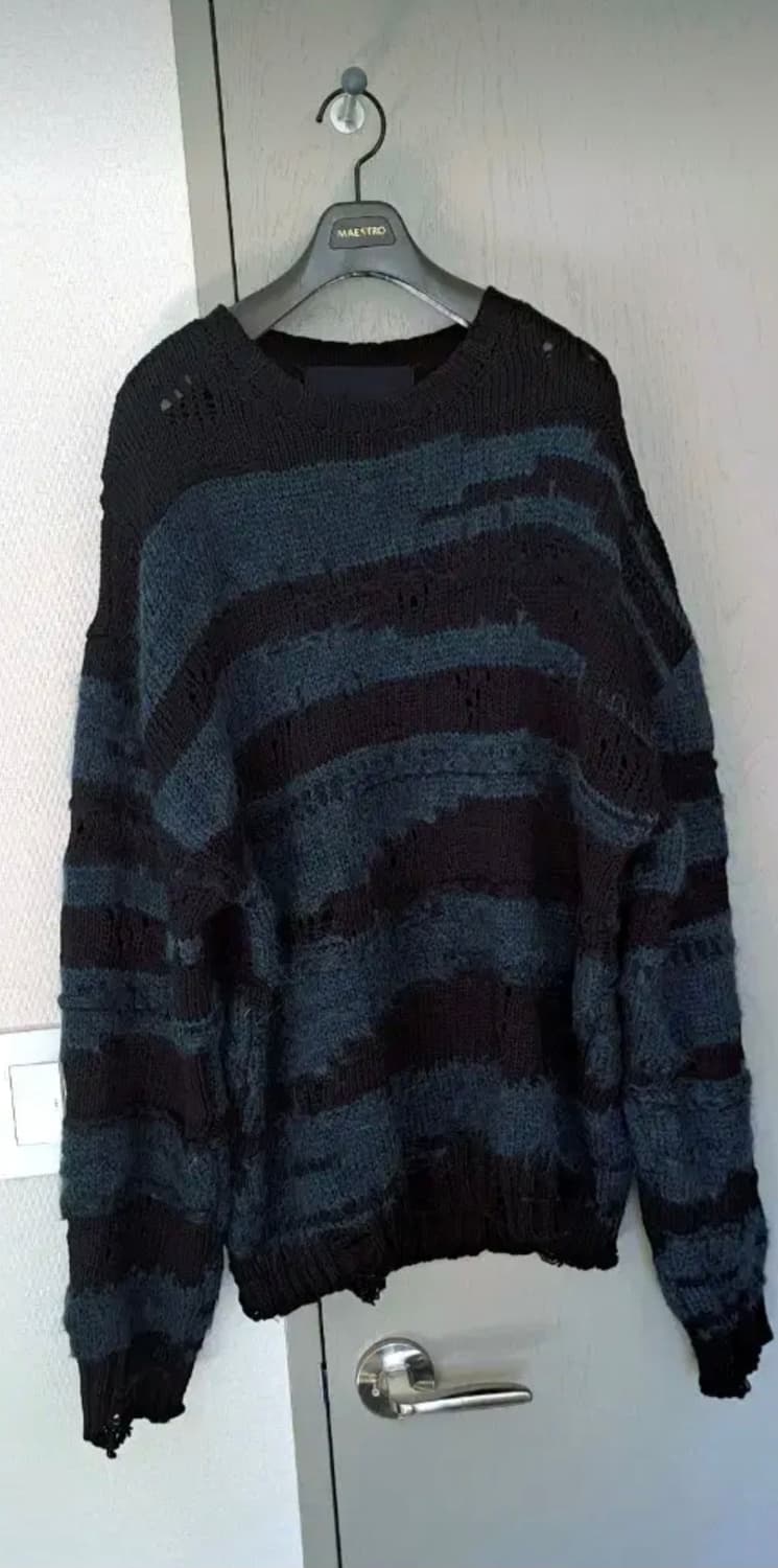 L 준지 스트라이프 그런지 니트 상품이미지1