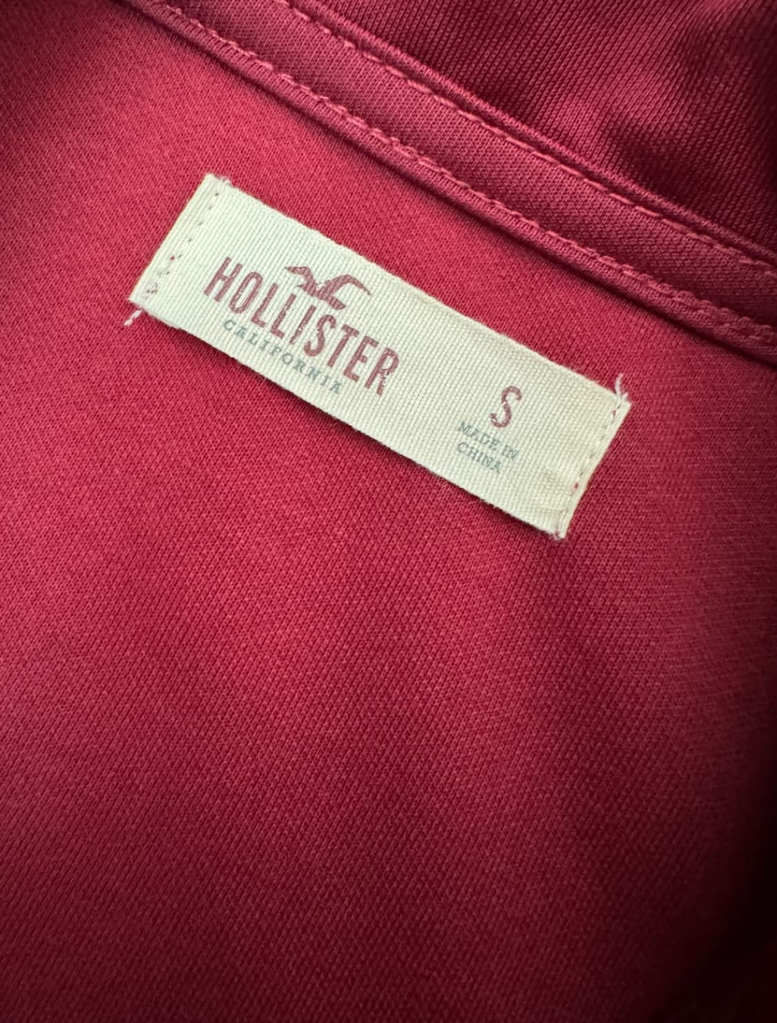 여성 홀리스터 빈티지 버건디 로고 트랙 져지 상품이미지3