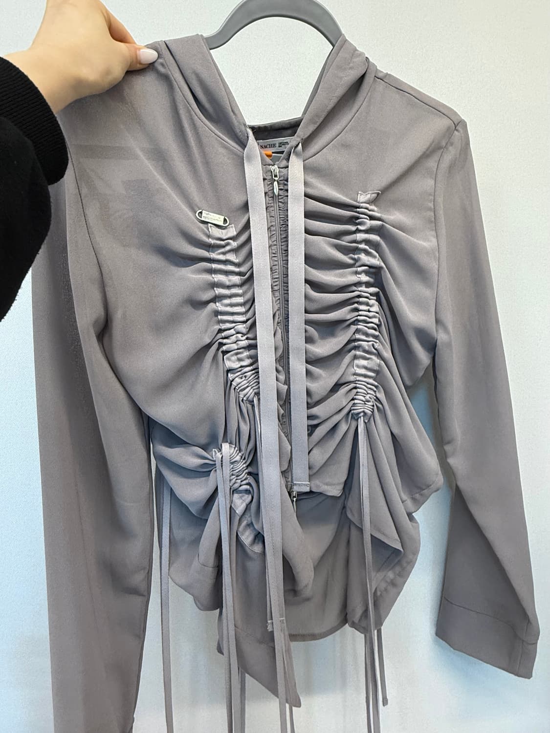 나체 셔링 쉬폰 후드집업 상품이미지2