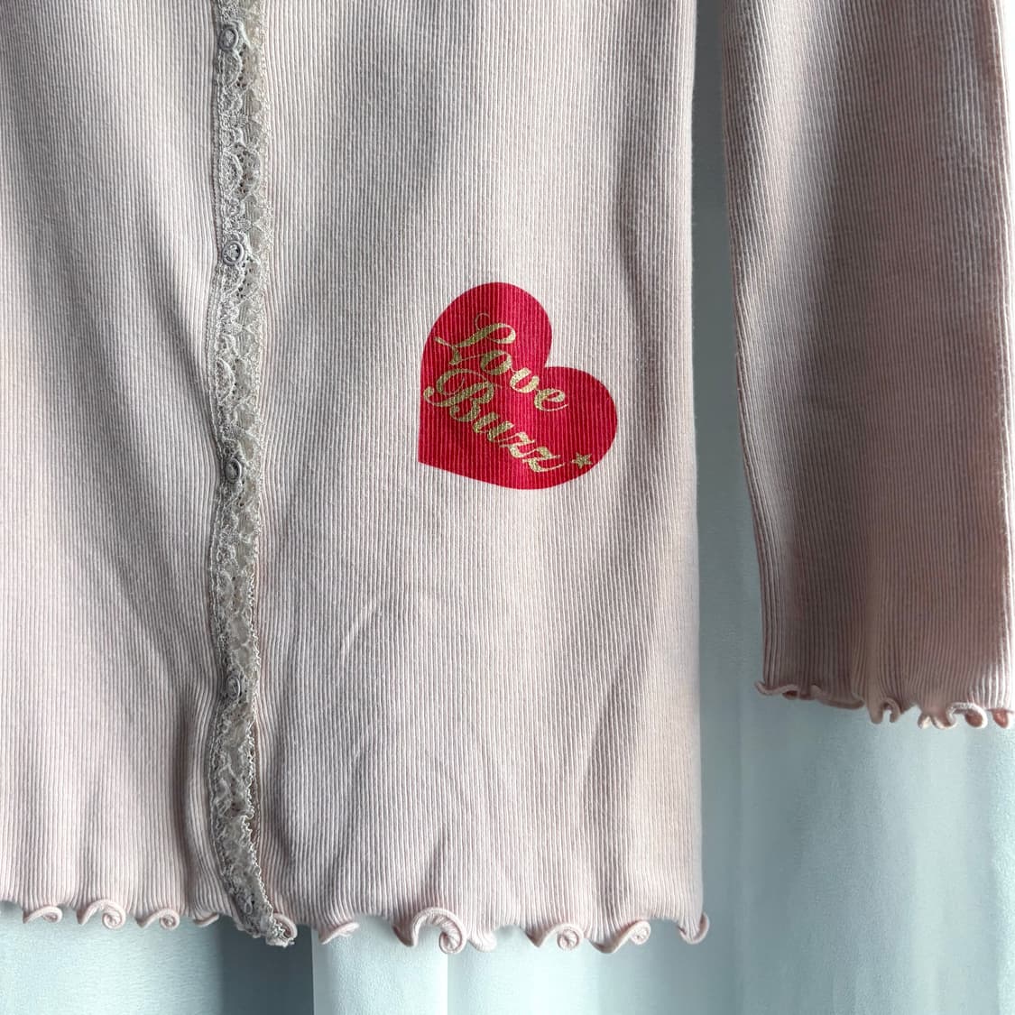 Hysteric 'Love Buzz' lace edge cardigan  상품이미지3