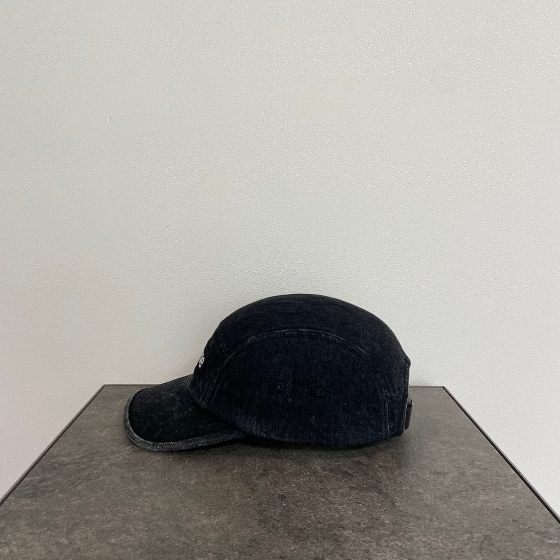 슈프림 워시드 데님 블랙 박스로고 캠프캡 모자 상품이미지2