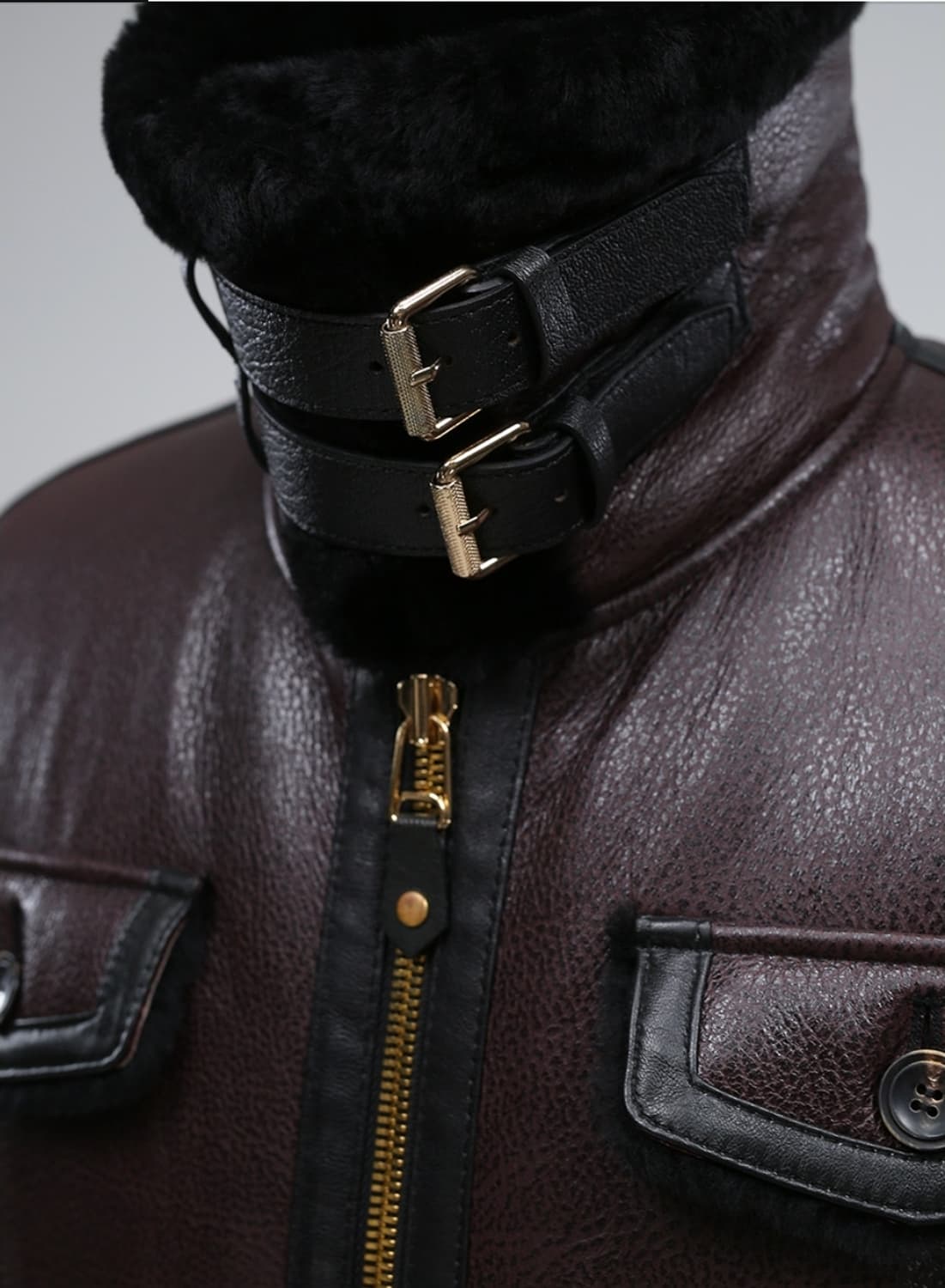 Real LambSkin - Crop Leather Mustang 상품이미지7