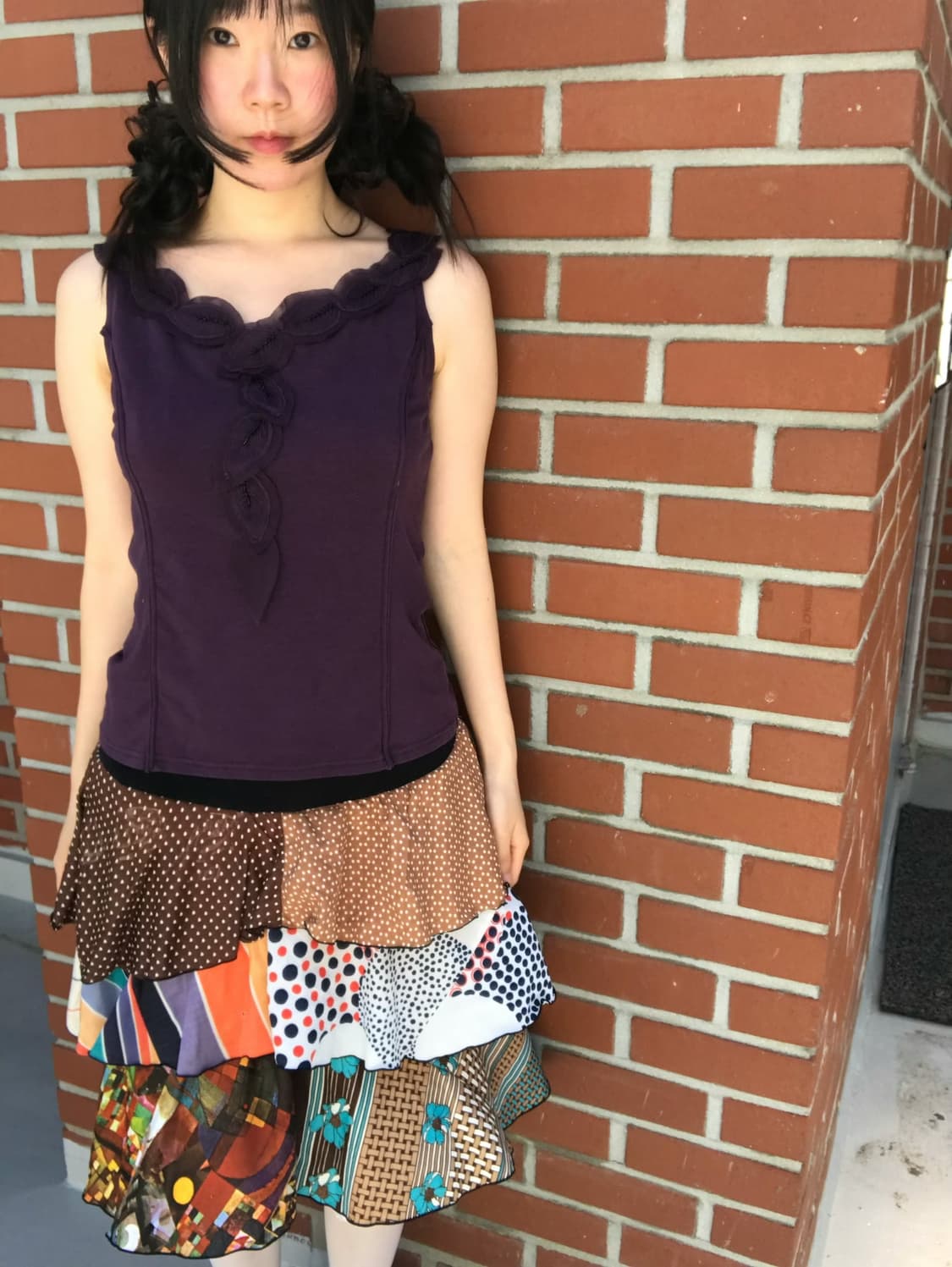 vintage patchwork skirt 상품이미지3