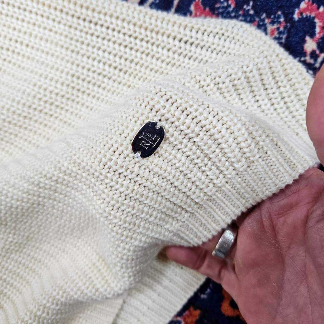 로렌 랄프로렌 모달 코튼 블럭 하프넥 니트 스웨터 S size 상품이미지4