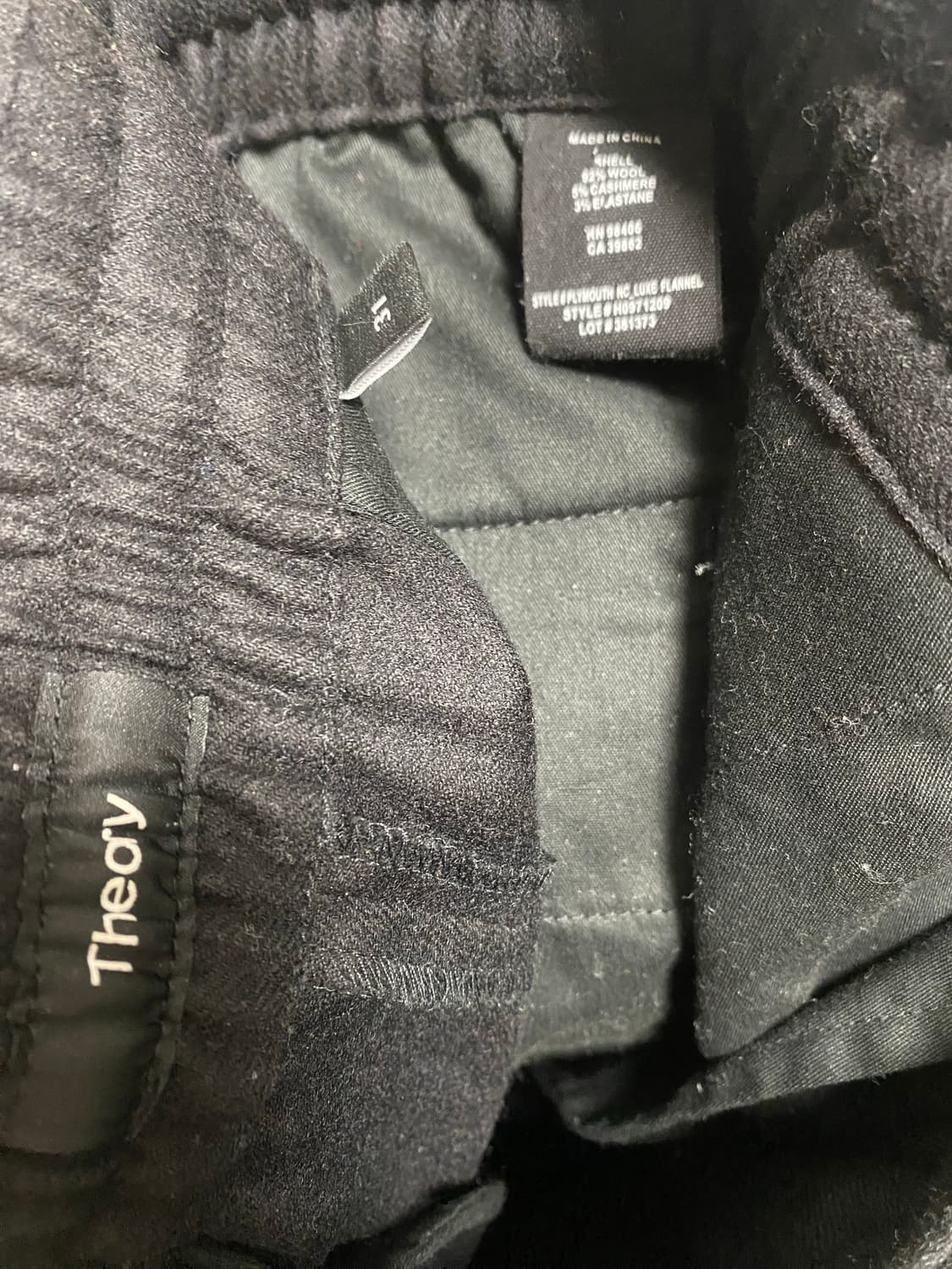 Theory 블랙 울 캐시미어 혼방 바지 31 상품이미지4