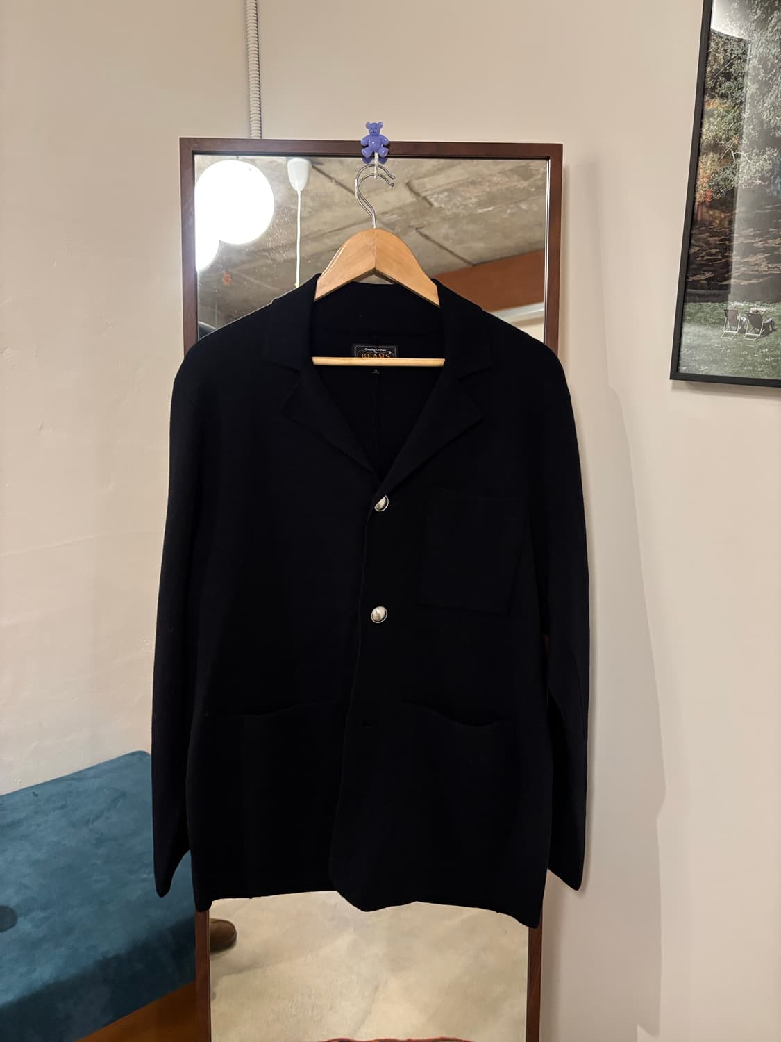 빔즈 블랙 니트 자켓 (울+코튼 혼방) 상품이미지2