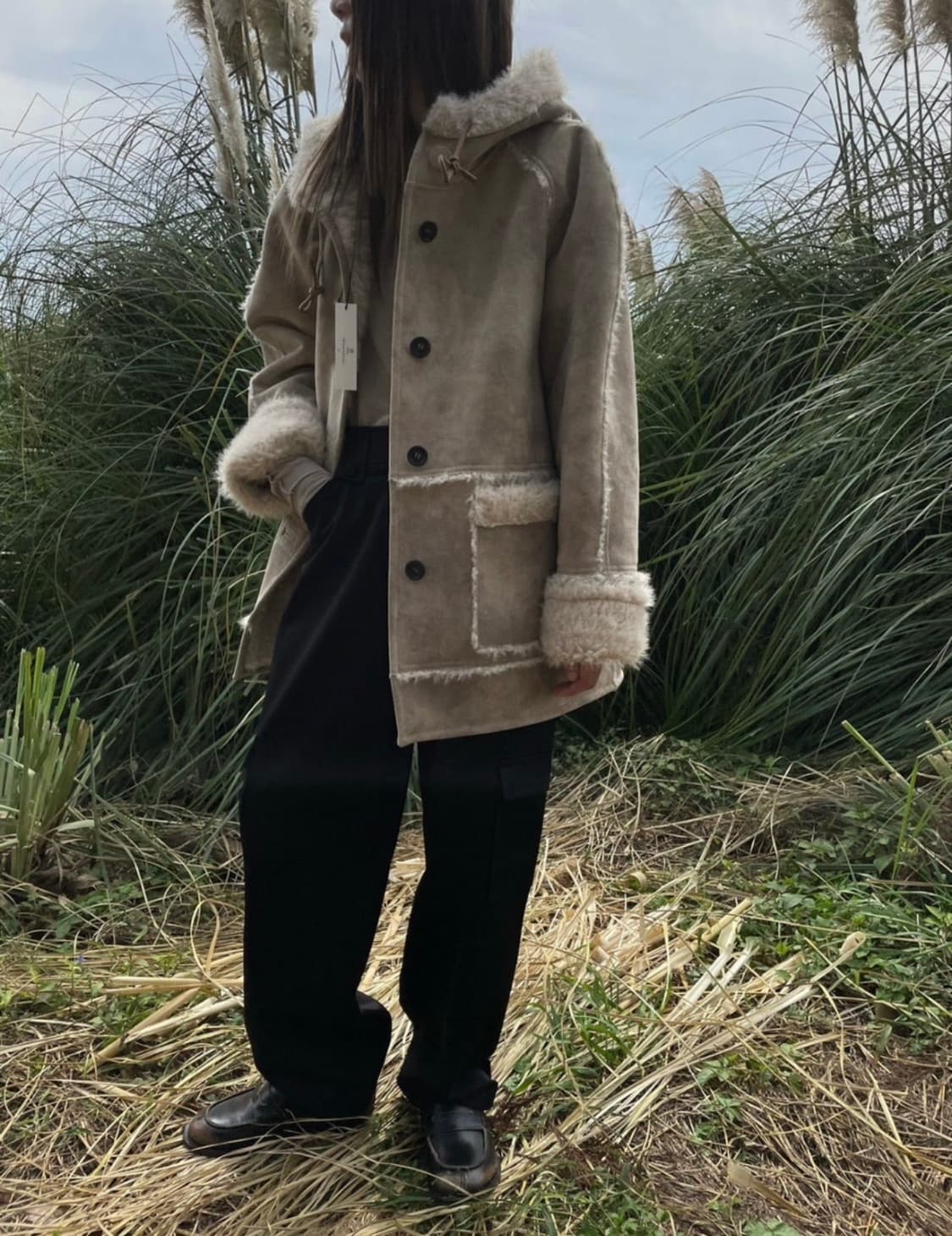 브리드 후드 무스탕 상품이미지2