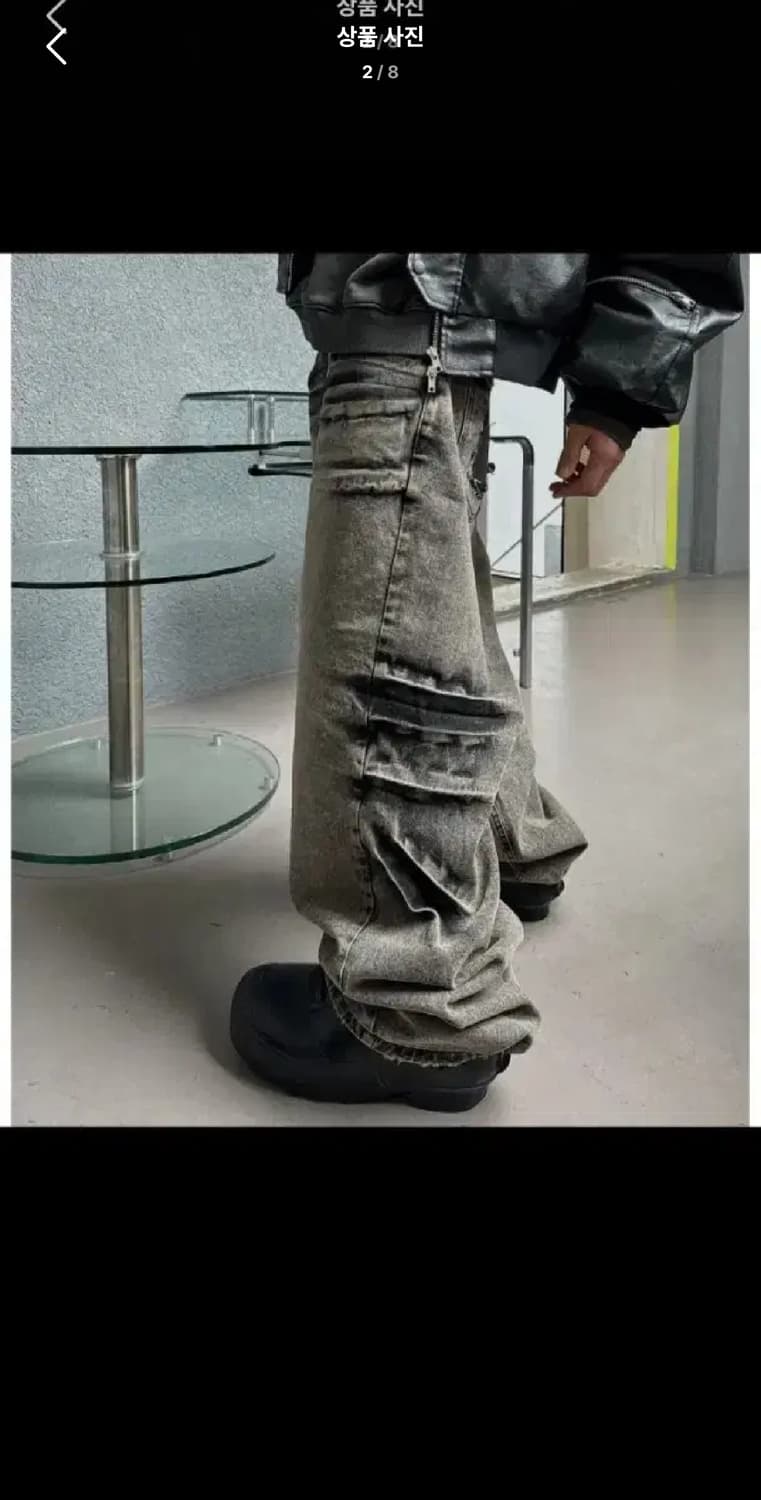 L ) 엠보 크랙 워싱 데님팬츠 상품이미지2