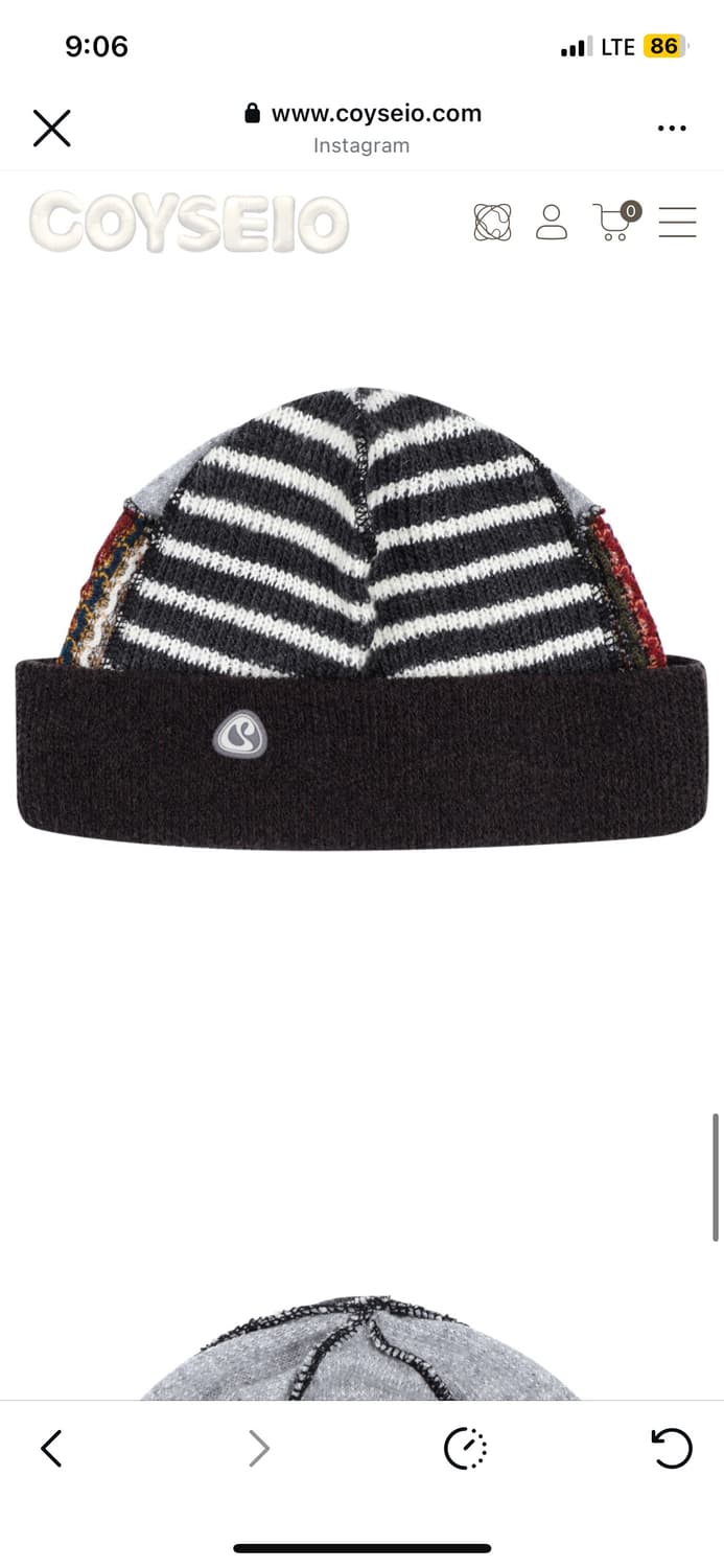 코이세이오 패치워크 비니 브라운 상품이미지2