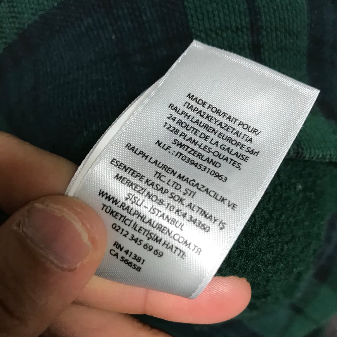 폴로 랄프로렌 타탄체크 신형 큐알라인 후드티 상품이미지10