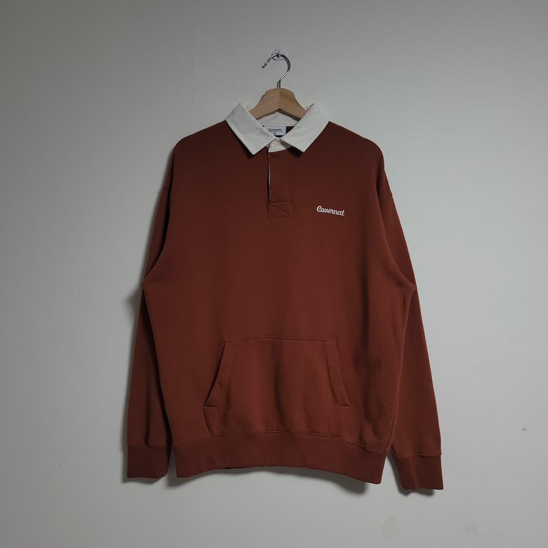 (M) COVERNAT 커버낫 카라넥 포켓 맨투맨 브라운 상품이미지1