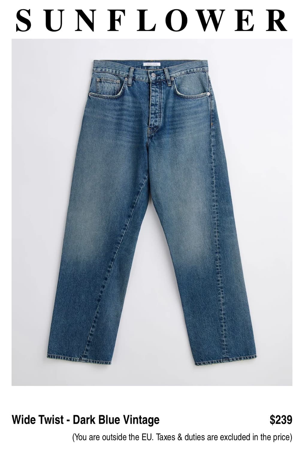 Sunflower Wide twist denim 상품이미지1