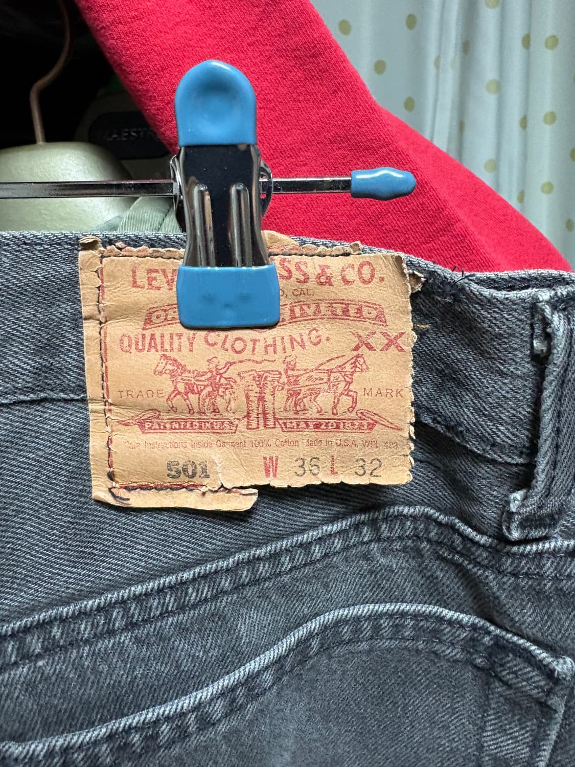 90s usa 리바이스 501-0660 흑청 36x32 상품이미지3